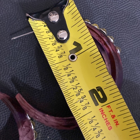 Set of 2 Hoop pierced Earrings with rhinestones - Picture 9 of 9